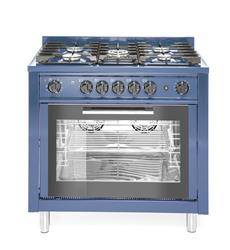 5-burner gas cooker with convection electric oven HENDI 229194