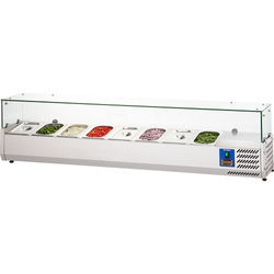 Adjustable refrigerated display case with glass, 8 x GN 1/4 STALGAST 834840
