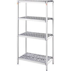 Aluminum storage rack with ABS shelves, 900x460x1680 | STALGAST 686091