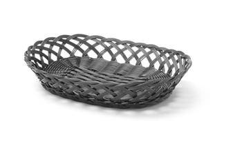 Braided oval basket black 320x230x55mm HENDI 426265