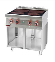 Ceramic electric cooker 4 fields 2x4kW + 2x2,1kW on open cabinet base 700.KE-4C.S Kromet