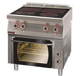 Ceramic electric cooker with electric oven 2x4kW + 1x2.1kW + 1x2.0kW + 3.5kW (oven) 700.KE-4C/PE-1 Kromet