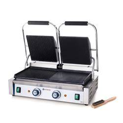 Double contact grill - right side grooved, left side smooth HENDI 263907
