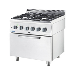 ECO gas cooker with electric oven, 4-burner, P 14+6.5 kW, U G30 STALGAST 9713730
