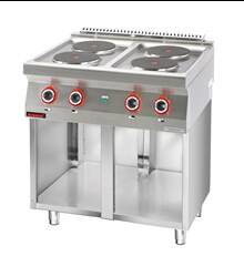 Electric kitchen 4 round plates 4x2,6kW on open cabinet base 700.KE-4.S Kromet