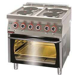 Electric kitchen with electric oven 4x2.6kW + 3.5kW (oven) 700.KE-4/PE-1 Kromet