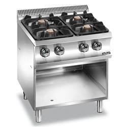 GAS COOKER ON A BASE WITH THREE SIDES CLOSED, 4-BURNER WITH NEW FLEX BURNERS OF 7 KW EACH G4A77XL MBM
