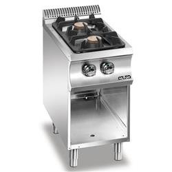 GAS COOKER ON THREE SIDES CLOSED 2-BURNER BASE WITH NEW FLEX BURNERS OF 7 KW EACH G2A77XL MBM