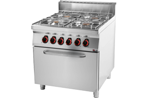 Gas stove with oven. electr. GN 2/1 | Red Fox SPT 90/80 - 21 GE