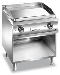 Grill plate on a base with three sides closed - electric 1/2 smooth + 1/2 riffled chrome-plated EFTA777LRC MBM
