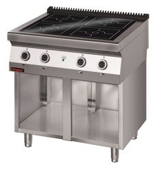 Induction cooker 900 mm 4x5,0kW on open cabinet base 900.KE-4i/900.S Kromet