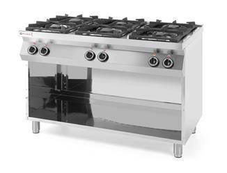 Kitchen Line 6-burner gas cooker on an open base HENDI 226094