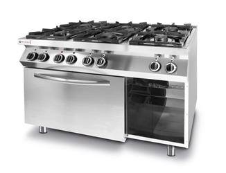 Kitchen Line 6-burner gas cooker with convection oven HENDI 225899