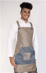 Men's chef apron | beige-gray | Nulte line | 21-0FM-60BES | on hand