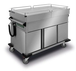 Mobile bemar with sliding top and heated cabinets (independently heated tanks) BJNS.3GN.F