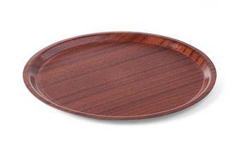 Non-slip tray, walnut - round, ¶.380 mm HENDI 507865