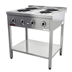 Open base 4 plate electric cooker 3x2.6kW + 1x2.0kW 000.KE-4M Kromet