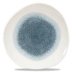 Raku Topaz Blue 210cm organic shaped shallow plate Churchill | RKTBOG81