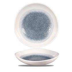 Raku Topaz Blue Churchill organic shape bowl | RKTBOGB11