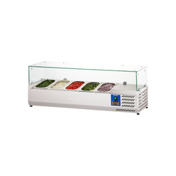 Refrigerated display case, adjustable with glass, 5 x GN 1/4 STALGAST 834540