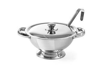 Soup tureen with lid - 2.7l steel + ladle FREE! HENDI 434208