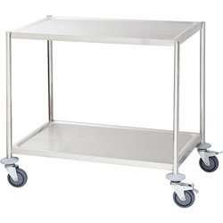 Stainless steel waiter's cart without handles, bolt-on, 2-shelf, flat 661040 STALGAST