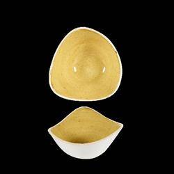 Stonecast Mustard Seed Yellow 153 mm triangular bowl Churchill | SMSSTRB61