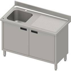 Table with 1-bowl sink.(L),hinged door 1000x600x850 mm, pressed top,canned edge 100x15x10 STALGAST MEBLE 984506100