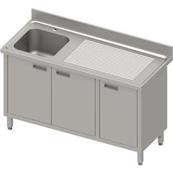 Table with 1-bowl sink.(L),hinged door 1400x700x850 mm, pressed top,canned edge 100x15x10 STALGAST MEBLE 984507140