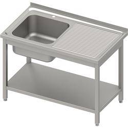 Table with 1-bowl sink.(L),with shelf 1200x600x850 mm bolted, pressed top STALGAST MEBLE 983156120