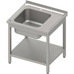 Table with 1-bowl sink.(L),with shelf 800x600x850 mm bolted, pressed top STALGAST MEBLE 983156080