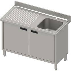 Table with 1-bowl sink.(P),hinged door 1100x600x850 mm, pressed top,canned edge 100x15x10 STALGAST MEBLE 984496110