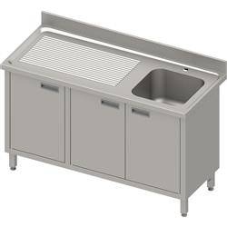 Table with 1-bowl sink.(P),hinged door 1400x700x850 mm, pressed top,canned edge 100x15x10 STALGAST MEBLE 984497140