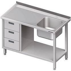 Table with 1-bowl sink.(P), with a block of three drawers and a shelf 1100x700x850 mm STALGAST MEBLE 982367110