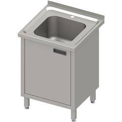 Table with 1-bowl sink., hinged door 500x600x850 mm, pressed top STALGAST MEBLE 983856050