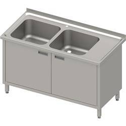 Table with 2 compartment sink.(L),swing door 1100x700x850 mm, pressed top STALGAST MEBLE 983987110