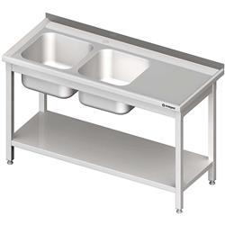 Table with 2 compartment sink.(L),with shelf 1100x600x850 mm welded STALGAST MEBLE 980846110S