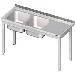 Table with 2 compartment sink.(L),without shelf 1100x600x850 mm bolted STALGAST MEBLE 980796110