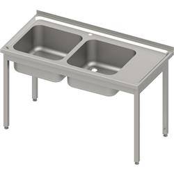 Table with 2 compartment sink.(L),without shelf 1100x600x850 mm bolted, pressed top STALGAST MEBLE 983936110