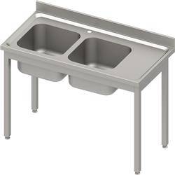 Table with 2 compartment sink.(L),without shelf 1100x600x850 mm bolted, pressed top, canned edge 100x15x10 STALGAST MEBLE 984566110