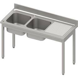 Table with 2 compartment sink.(L),without shelf 1400x600x850 mm welded, pressed top, canned edge 100x15x10 STALGAST MEBLE 984566140S