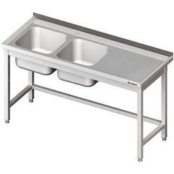 Table with 2 compartment sink.(L),without shelf 1500x600x850 mm STALGAST MEBLE 980806150