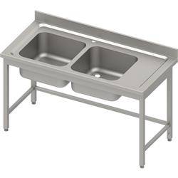 Table with 2 compartment sink.(L),without shelf 1500x700x850 mm, pressed top, canned edge 100x15x10 STALGAST MEBLE 984577150