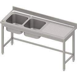 Table with 2 compartment sink.(L),without shelf 1600x700x850 mm, pressed top, canned edge 100x15x10 STALGAST MEBLE 984577160