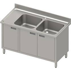 Table with 2 compartment sink.(P),Swing door 1500x700x850 mm, pressed top,canned edge 100x15x10 STALGAST MEBLE 984627150