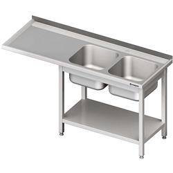 Table with 2 compartment sink.(P) and space for a refrigerator or dishwasher 1600x700x900 mm STALGAST MEBLE 981037160