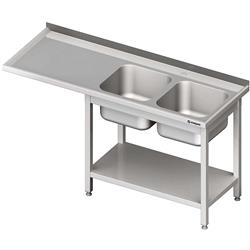 Table with 2 compartment sink.(P) and space for a refrigerator or dishwasher 1700x600x900 mm STALGAST MEBLE 981036170