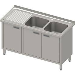 Table with 2 compartment sink.(P),hinged door 1400x600x850 mm, pressed top STALGAST MEBLE 983976140