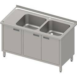 Table with 2 compartment sink.(P),hinged door 1400x700x850 mm, pressed top STALGAST MEBLE 983977140