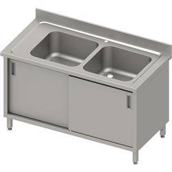 Table with 2 compartment sink.(P),sliding door 1100x600x850 mm, pressed top,canned edge 100x15x10 STALGAST MEBLE 984656110